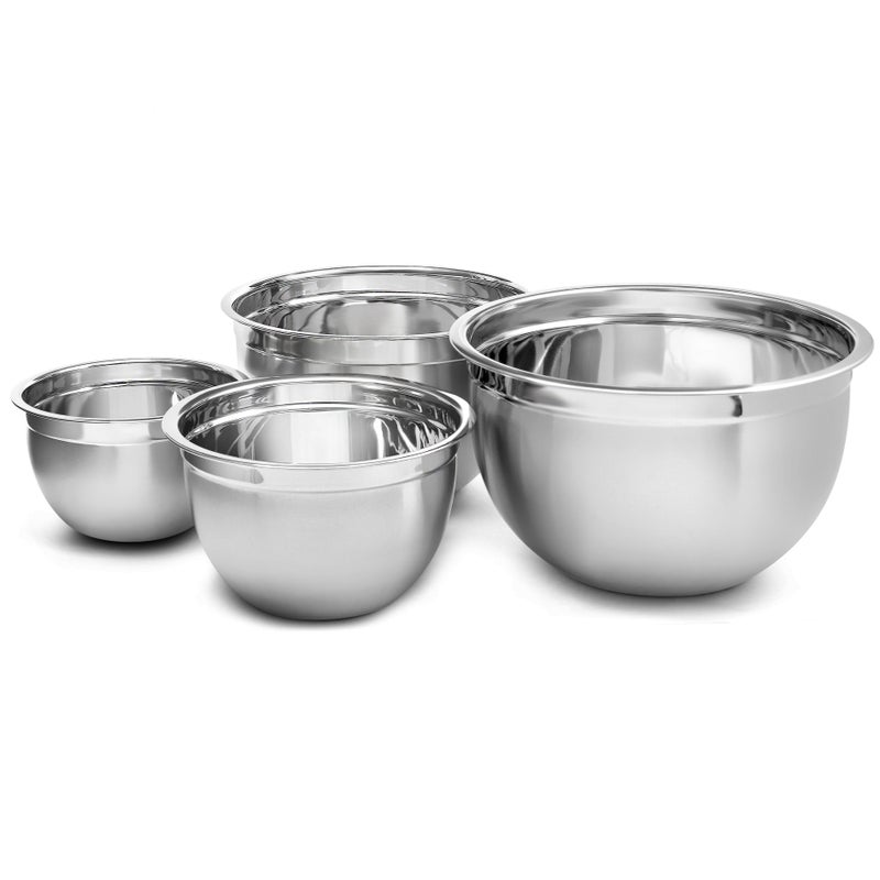 YBM HOME Deep Professional Stainless Steel Mixing Bowls (Set of 4) for Baking, Cooking, and Prepping, Stackable Nesting Bowls for Space Saving Storage, 1170-71-72-73SET - Image 1